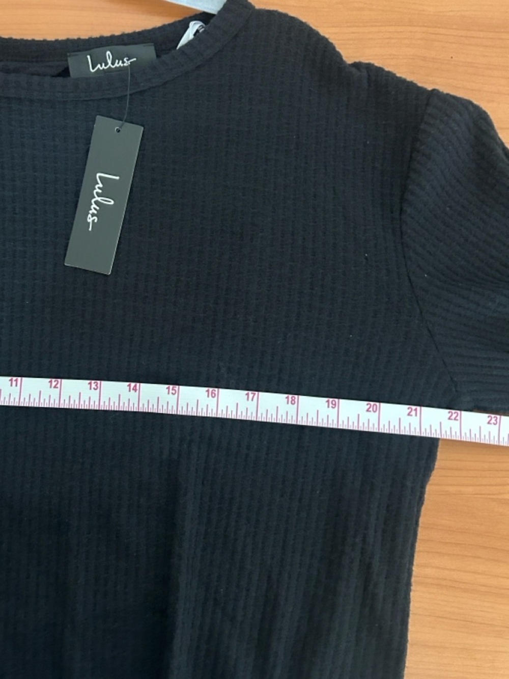 Lulu's Black Ribbed Square Neck Top - Picture 6 of 8